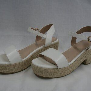 White Platform Sandals Size 8